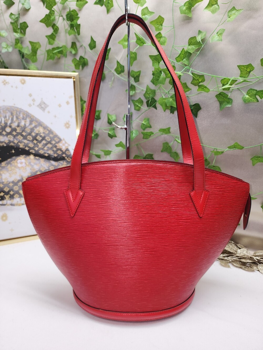 Authentic Louis Vuitton Epi Saint Jacques Castillan Red W/ Dust Bag - Picture 3 of 17